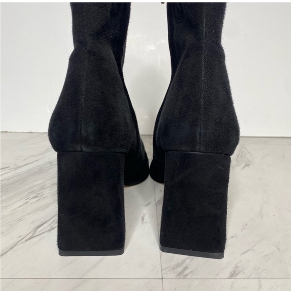 Sam Edelman Irie Black Suede Square Toe Heeled Bootie 8M - Picture 4 of 7